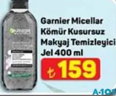 GARNİER MİCELLAR KÖMÜR KUSURSUZ MAKYAJ TEMİZLEYİCİ JEL 400 ML fiyat ve kampanya bilgisi